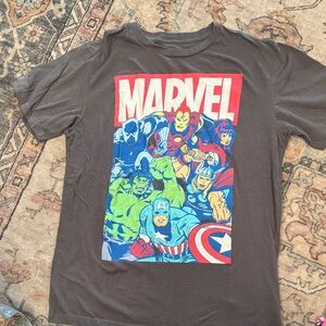 Marvel Heroes Brown Tee with Red and Blue Design